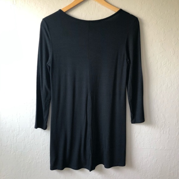 KENAR Black Scoop Neck Asymmetrical Hem Top S - Picture 4 of 8
